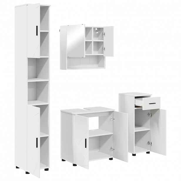 vidaXL Sada koupelnového nábytku 4 ks Bílá 61 x 35 x 64 cm