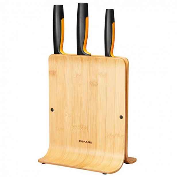 FISKARS - Blok s noži, 3 ks, bambus 1057553