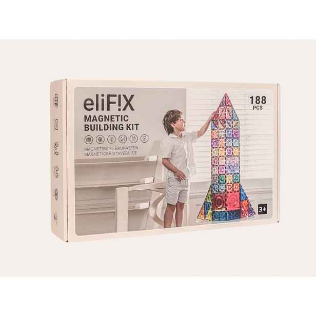 Magnetická stavebnice EliFix pastel - 188 ks