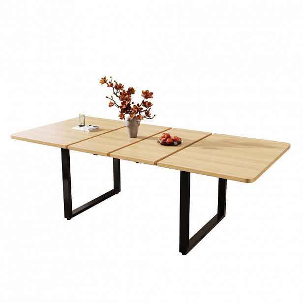 Modfu JÍDELNÍ stůl z MDF 220x90x75 cm dubový rozkládací pro 6–10 osob se zesílenými pojezdy