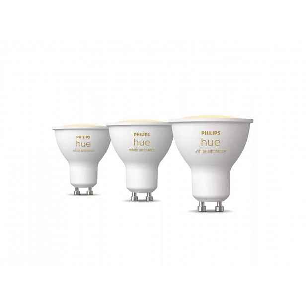 Philips Hue White Ambiance - Chytrá LED žárovka GU10, 400 lm, 3 ks 929003666703