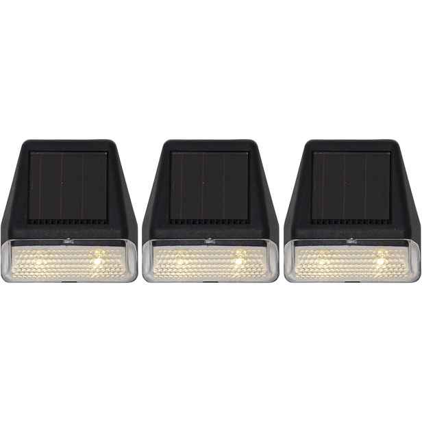 Sada 3 nástěnných solárních LED svítidel Star Trading Wally, výška 7,5 cm