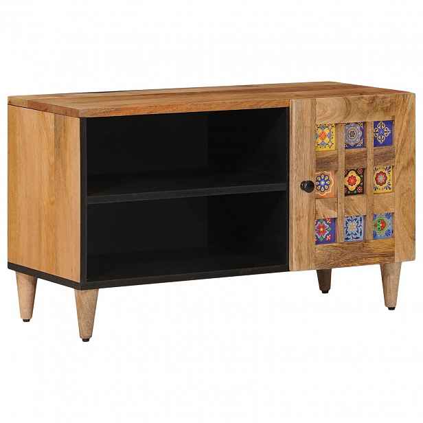vidaXL Televizní skříň Přírodní 80 x 33 x 46 cm Masivní mangové dřevo