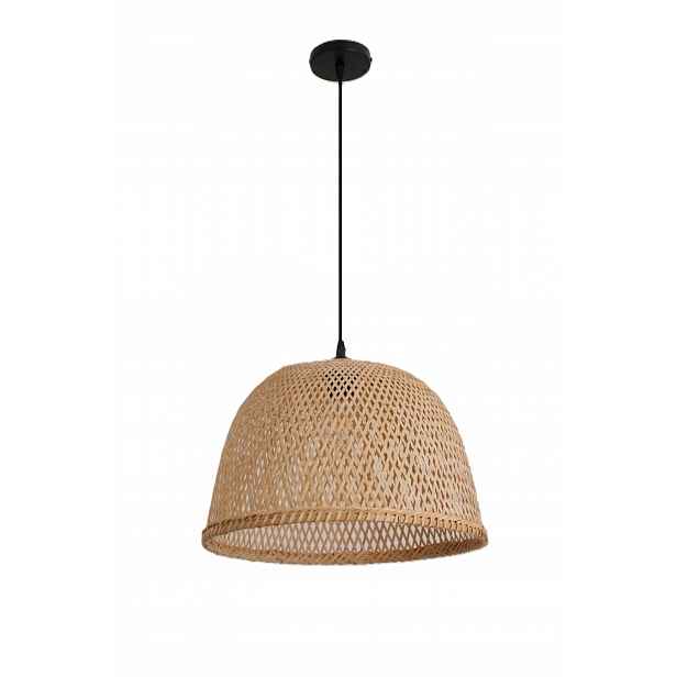 Závěsná lampa Bambusové stínítko Boho Černá Konstrukce Přírodní Převis 1xE27