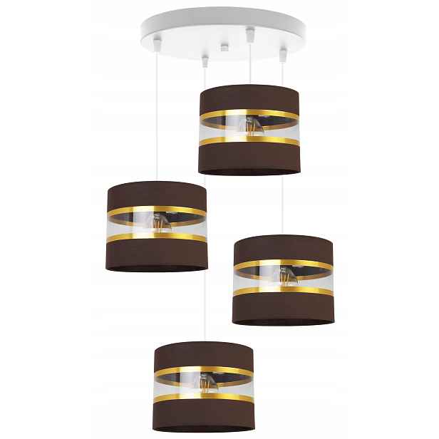 Závěsná Stropní Lampa Lustr Glamour Zlatý Bronzový Stínidlo Do Pokoje