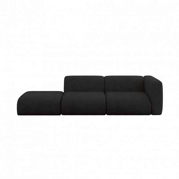 ALTDECOR POHOVKA S PRAVOU OTOMANOU MIRA-S3 296x89x70 Černá Velur
