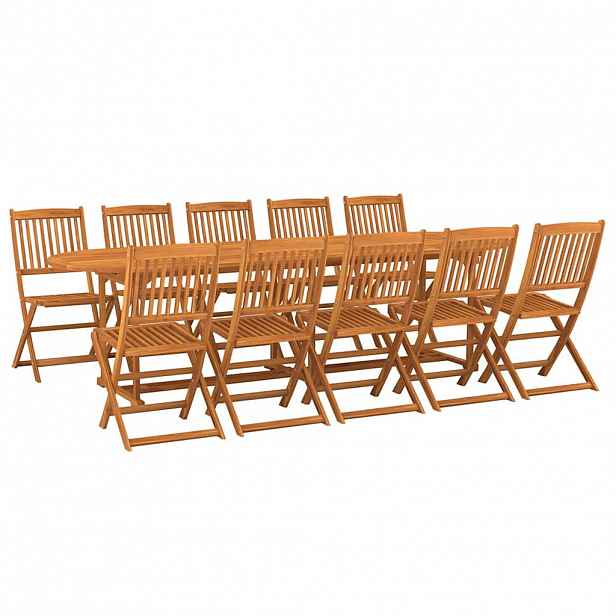 vidaXL 11dílný zahradní jídelní set 280x90x75cm masivní akáciové dřevo