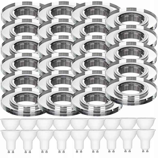 23x Skleněné Stropní Svítidlo Zapuštěné Do Stropu Křišťál 10W Led Žárovky