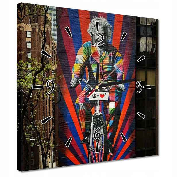 Hodiny 30x30 Albert Einstein Graffiti