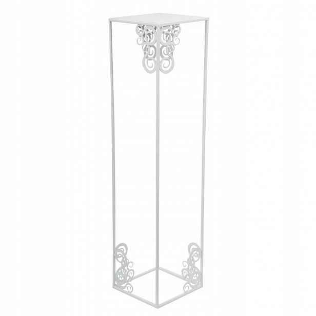 Držák Na Květináč stojící geometrický 80 cm bílý stylový