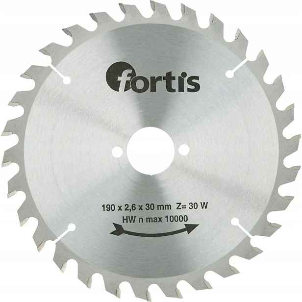Fortis Pilový kotouč 190x30 mm 30Z 2,6 mm Hw na dřevo