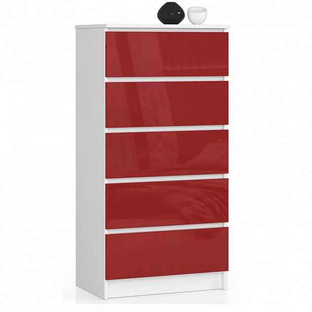 RAUMHIRSCH FURNITURE KOMODA bílá, červená lesklá 121/60/40