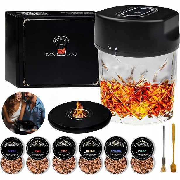 Sada Na Uzení Whisky Smoker Dřevěná Dárek Pro Kluka, Vysoká Kvalita