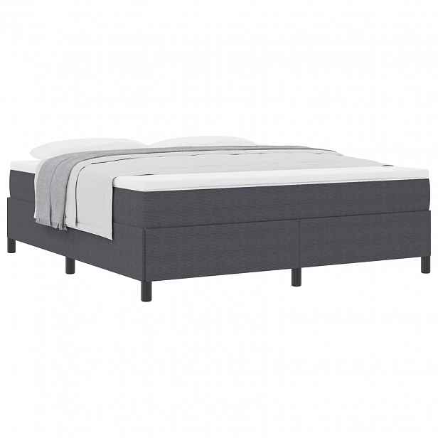vidaXL Postel s boxspringem Tmavě šedá 180 x 200 cm Žebrovaná látka