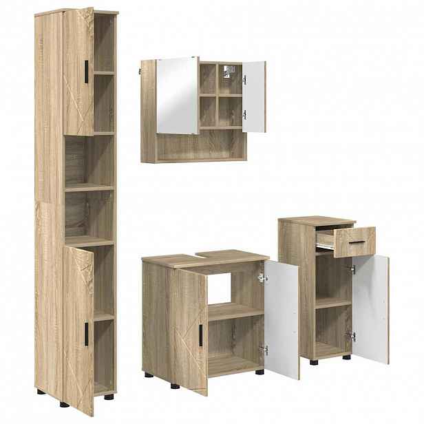 vidaXL Sada koupelnového nábytku 4 ks Sonoma dub 61 x 35 x 64 cm