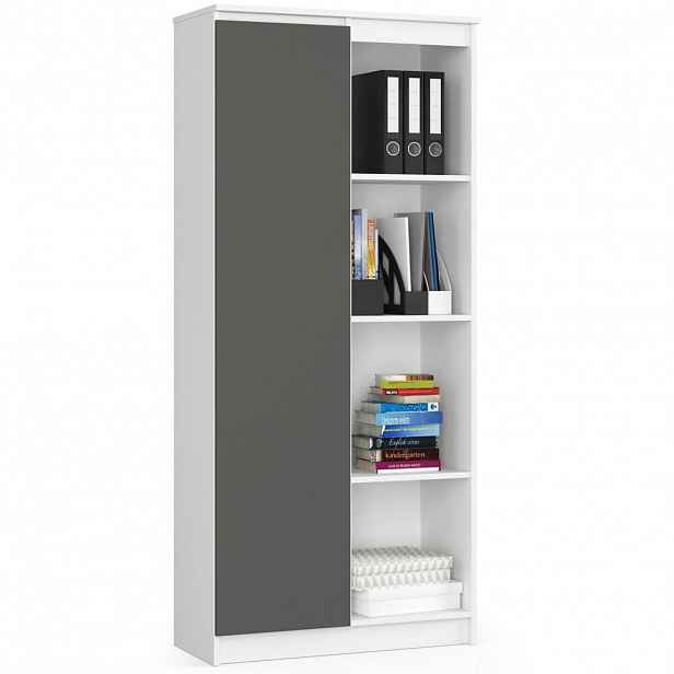 RAUMHIRSCH FURNITURE STOJANOVÁ POLIČKA Bílá, grafitově šedá 180/80/35