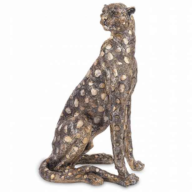 Figurka Leopard zlatý Leopard velká dekorace figurka 57 cm ozdoba domu