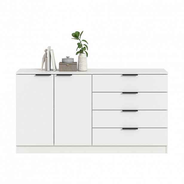 Livetastic ŠIROKÁ KOMODA, bílá, 148/80/35 cm