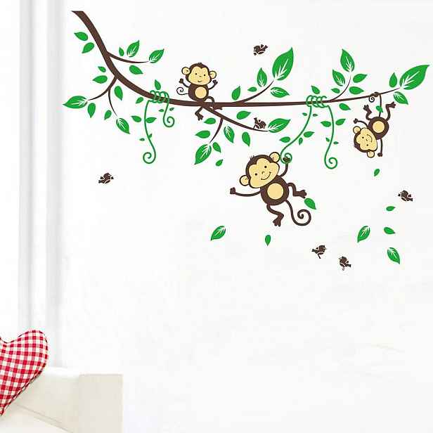 Nástěnná samolepka Ambiance Monkeys on Tree