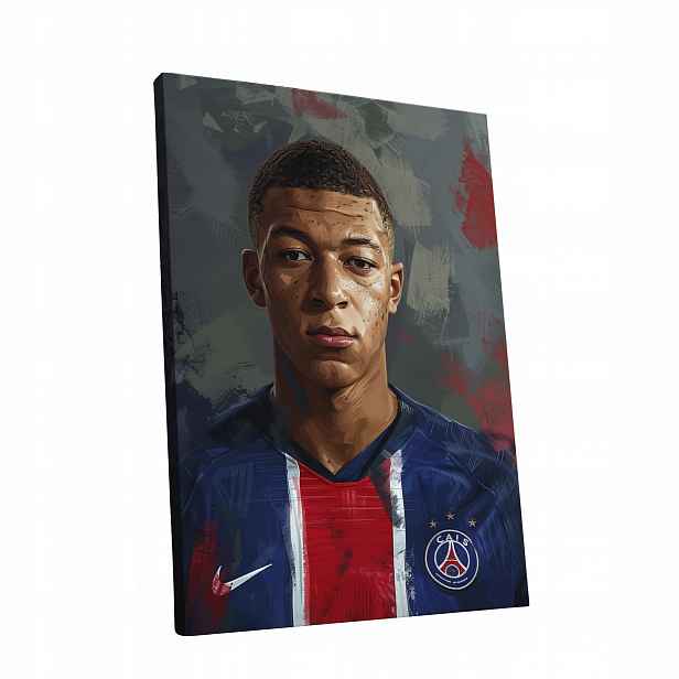 Obraz na plátně Portrét Kyliana Mbappé do bytu, pokoje, obýváku dárek 60x80