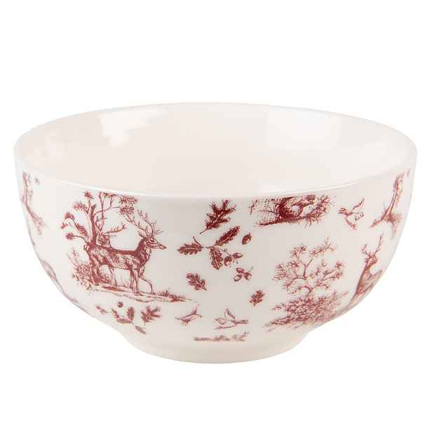 Porcelánová miska na polévku Pretty Forest - Ø 14*7 cm / 500 ml Clayre & Eef