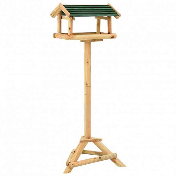 vidaXL Krmítko se stojanem 37 x 28 x 100 cm masivní jedlové dřevo
