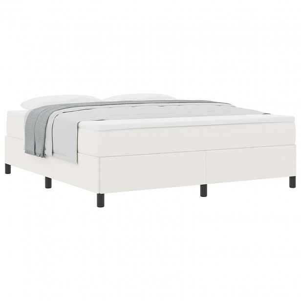 vidaXL Postel s boxspringem Krémová 180 x 200 cm Žebrovaná látka