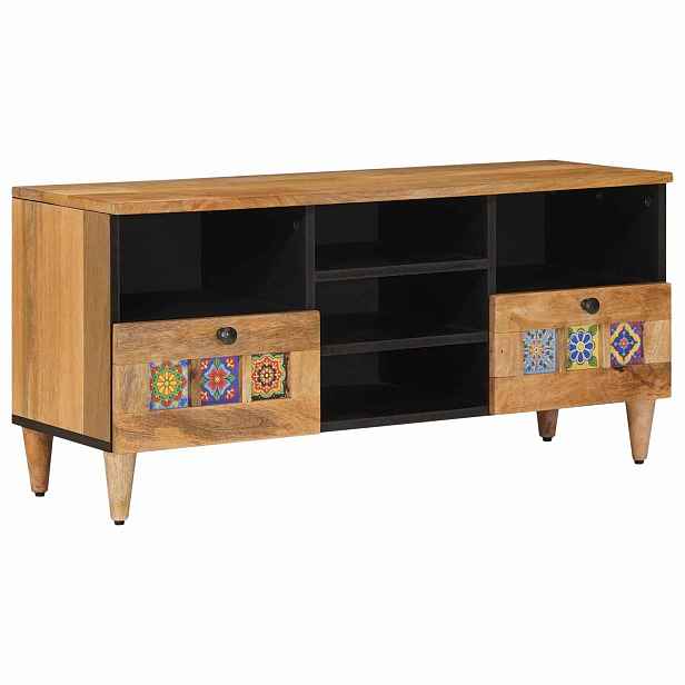 vidaXL Televizní skříň Přírodní 100 x 33 x 46 cm Masivní mangové dřevo