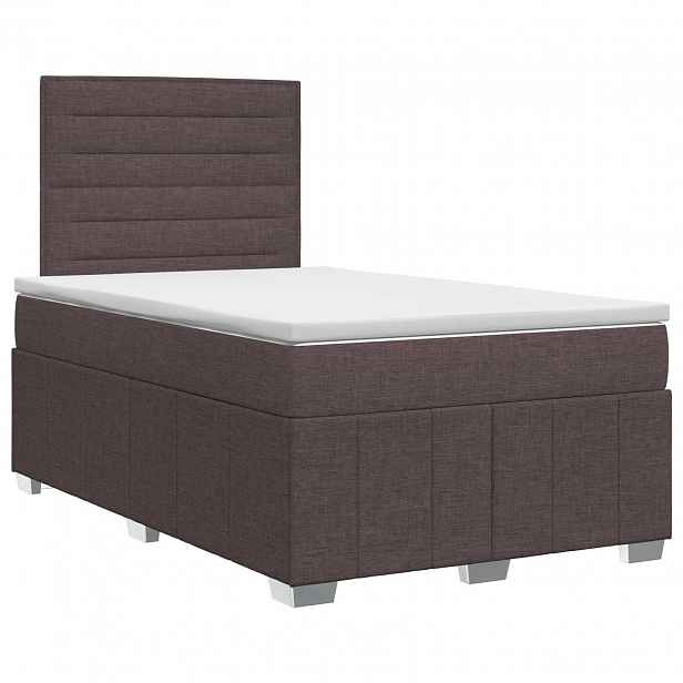 vidaXL Postel boxspring s matrací Tmavě hnědá 120 x 190 cm Textil