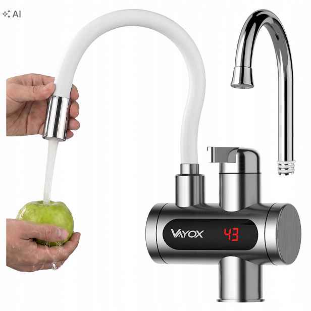 Elektrický Průtokový Ohřívač Vody Ocel Flexibilní Výtok 3 kW Vayox