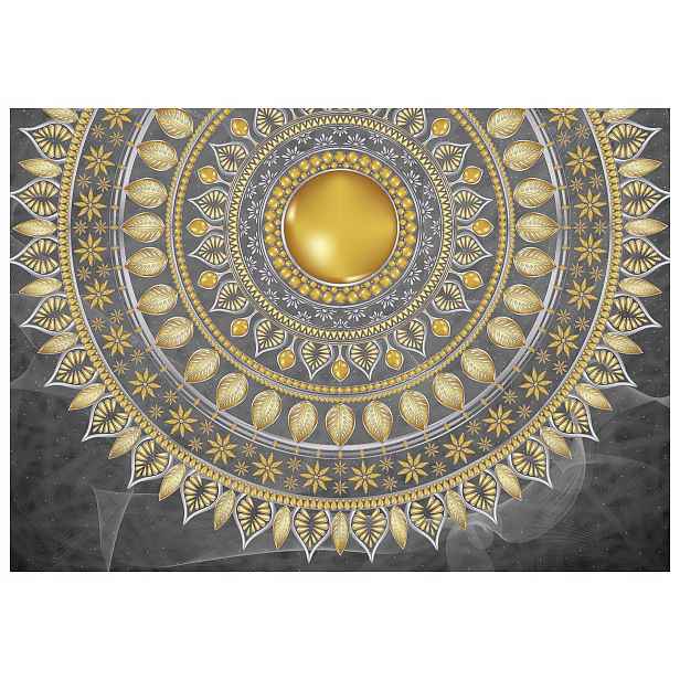 Fototapeta Zlatá Mandala Ornament Luxus Šedá Elegance 312x219 lepidlo