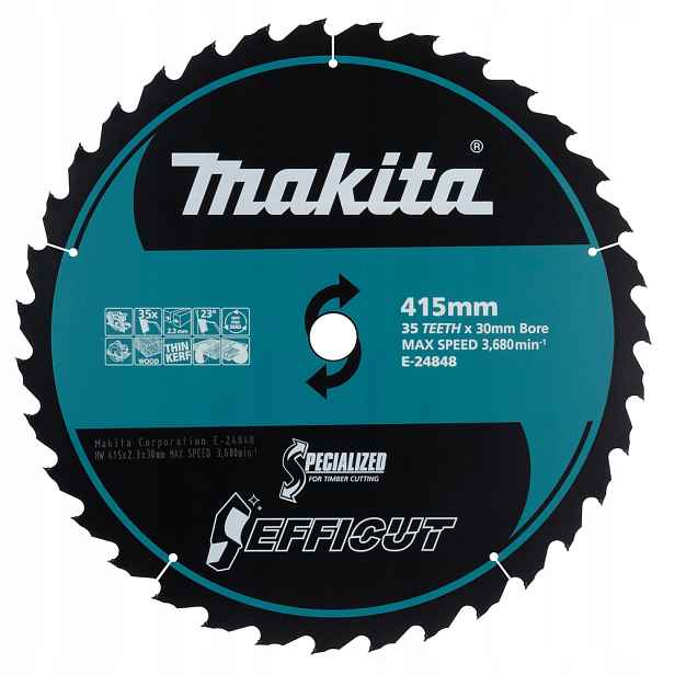 Kotouč na Dřevo pro akumulátorové pily 415x30 mm 35 zubů Efficut Makita