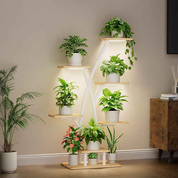 Regál Na Rostliny 7 Úrovní S Osvětlením 105 CM