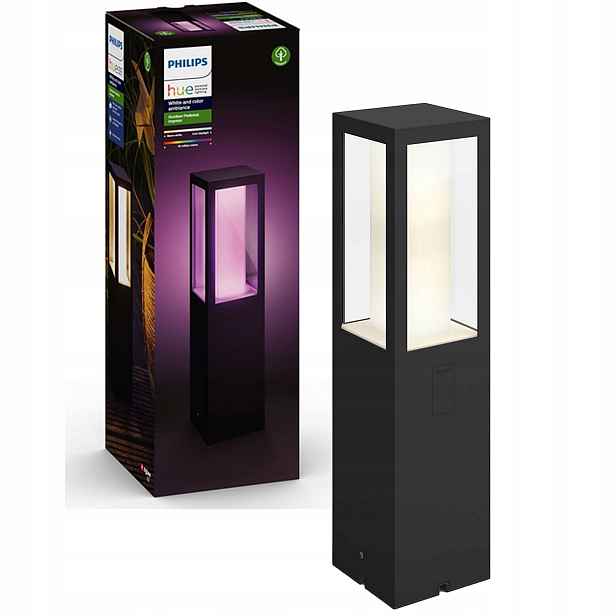 Sloupek Venkovní lampa Černá Led 8W Impress Pedestal Extensio Philips Hue