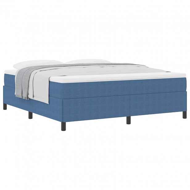 vidaXL Postel s boxspringem Modrá 180 x 200 cm Žebrovaná látka