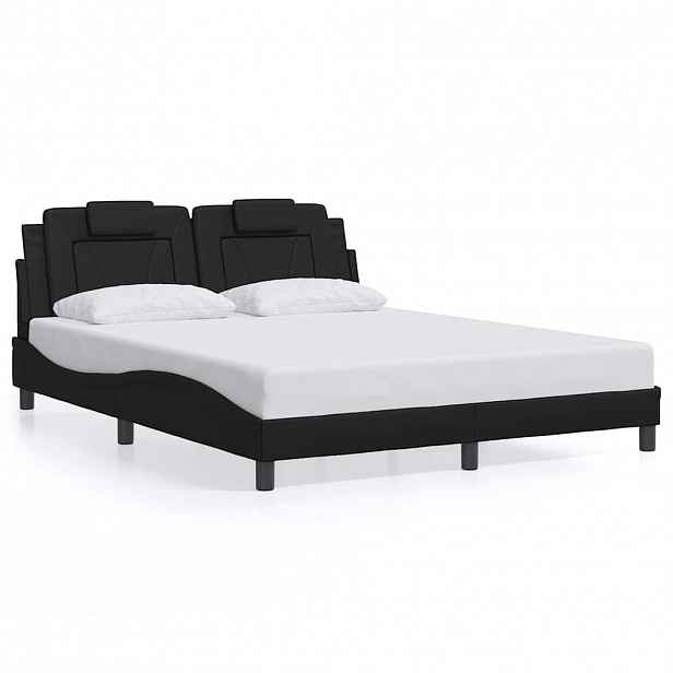 vidaXL Rám postele Viana bez matrace černý 160x200 cm umělá kůže