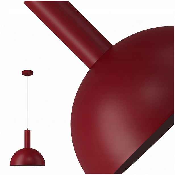 Závěsná lampa Vitrum bordó v moderním stylu nad kuchyňským ostrovem Sigma Lighting