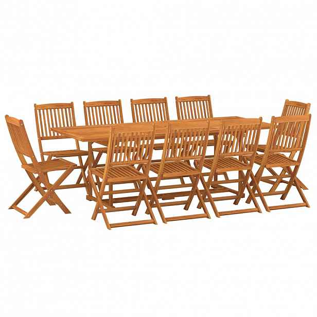 vidaXL 11dílný zahradní jídelní set 220x90x75cm masivní akáciové dřevo