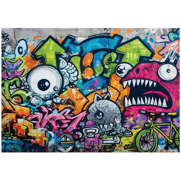 Fototapeta Zelený Chlapec Graffiti Zeď Tapeta Do Pokoje Teenagera 350x250