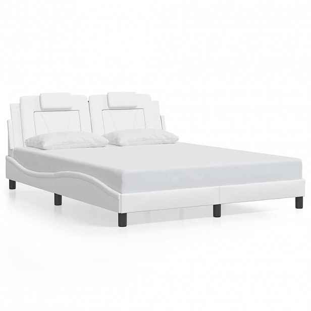 vidaXL Rám postele Viana bez matrace bílý 160x200 cm umělá kůže