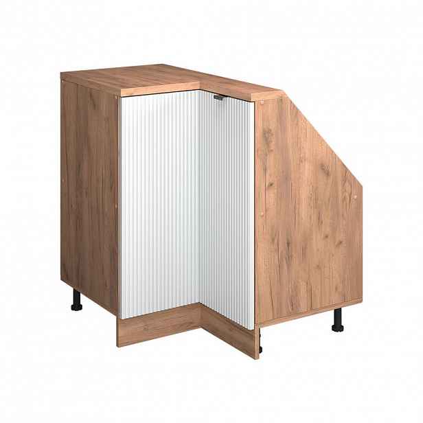 Vicco ŠIKMÁ SKŘÍŇ ROHOVÁ SKŘÍŇKA Rion Bílé zvlnění 75.6 x 81.6 cm s 1 dveřmi