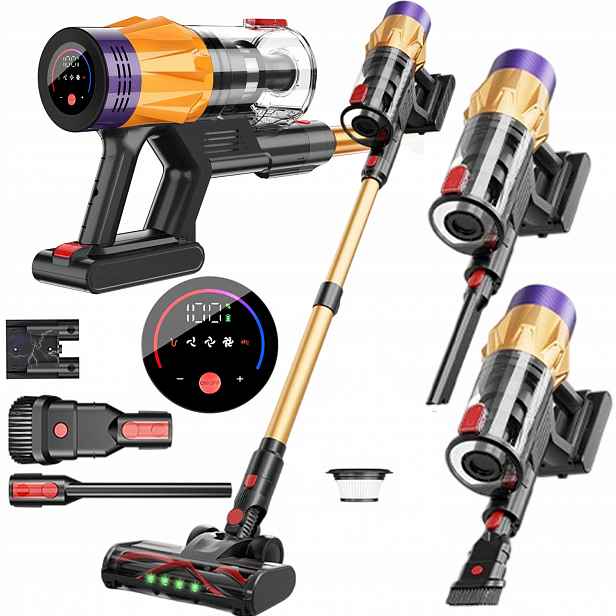 6V1 Bezdrátový Vysavač 550W 3 Režimy Sání Hepa Filtr Pro Domácnost