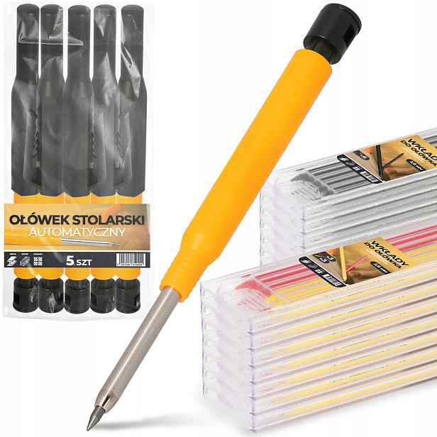 5x Automatická Truhlářská tužka Tužky 42x Černá 42x Barevná 8G-T