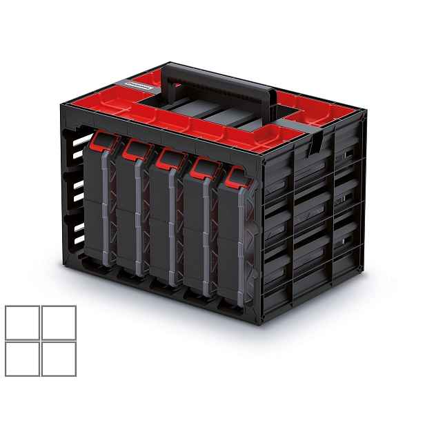 Prosperplast Sada organizérů 5 ks TAMON 41,5 x 29 x 29 cm černo-červená