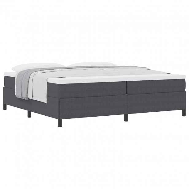 vidaXL Postel s boxspringem Tmavě šedá 200 x 200 cm Žebrovaná látka