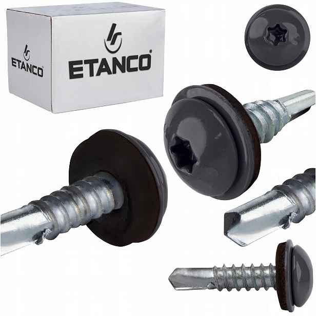 Šrouby do kovu Torx 5 mm 5,5x25 mm Ral 7024 250 ks Etanco GT5 Ph Z14