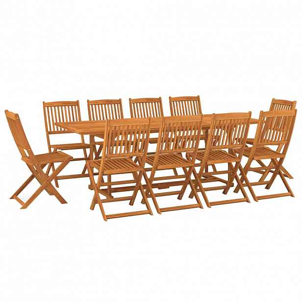 vidaXL 11dílný zahradní jídelní set 220x90x75cm masivní akáciové dřevo