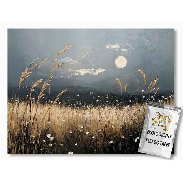 Fototapeta Flizelina Abstrakce Noc Měsíc Pole Obiloviny Klasy 208x146 130g