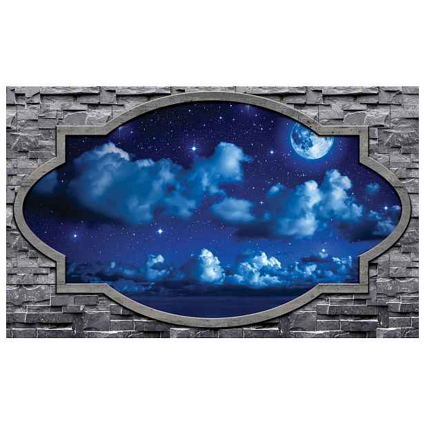 Fototapeta Noc a měsíc Okno Panorama 520x318 Hvězdy a romantika lepidlo