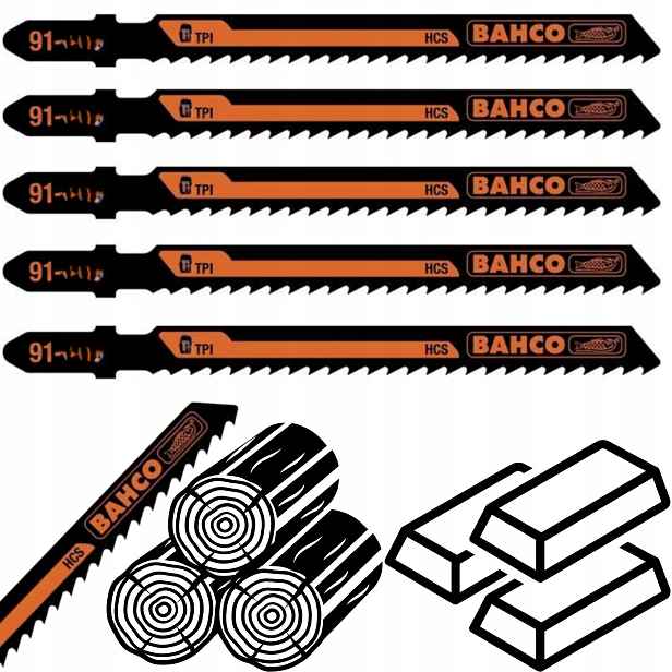 Pilový List pro přímočaré pily 5 ks 72 mm 6TPI Bahco 91-443-5P Bi-metal